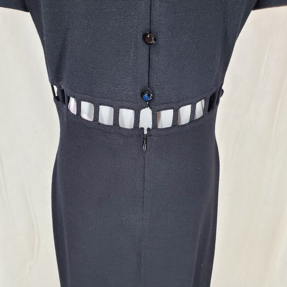 Vtg. St.John Evening Santana Knit Black Cut Out Maxi Dress Black Tie Formal - Picture 16 of 16